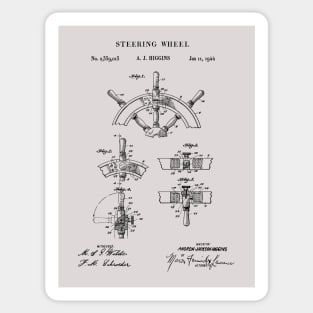 Ship Steering Wheel Patent Print 1944 Sticker